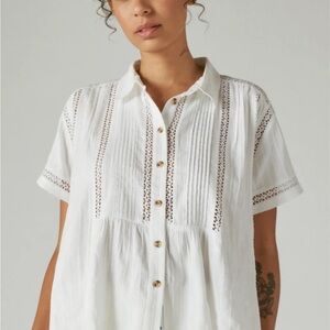 Lucky Brand White Button-Down Shirt